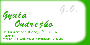 gyula ondrejko business card